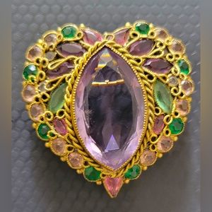 Antique 18k gold plated brooch
